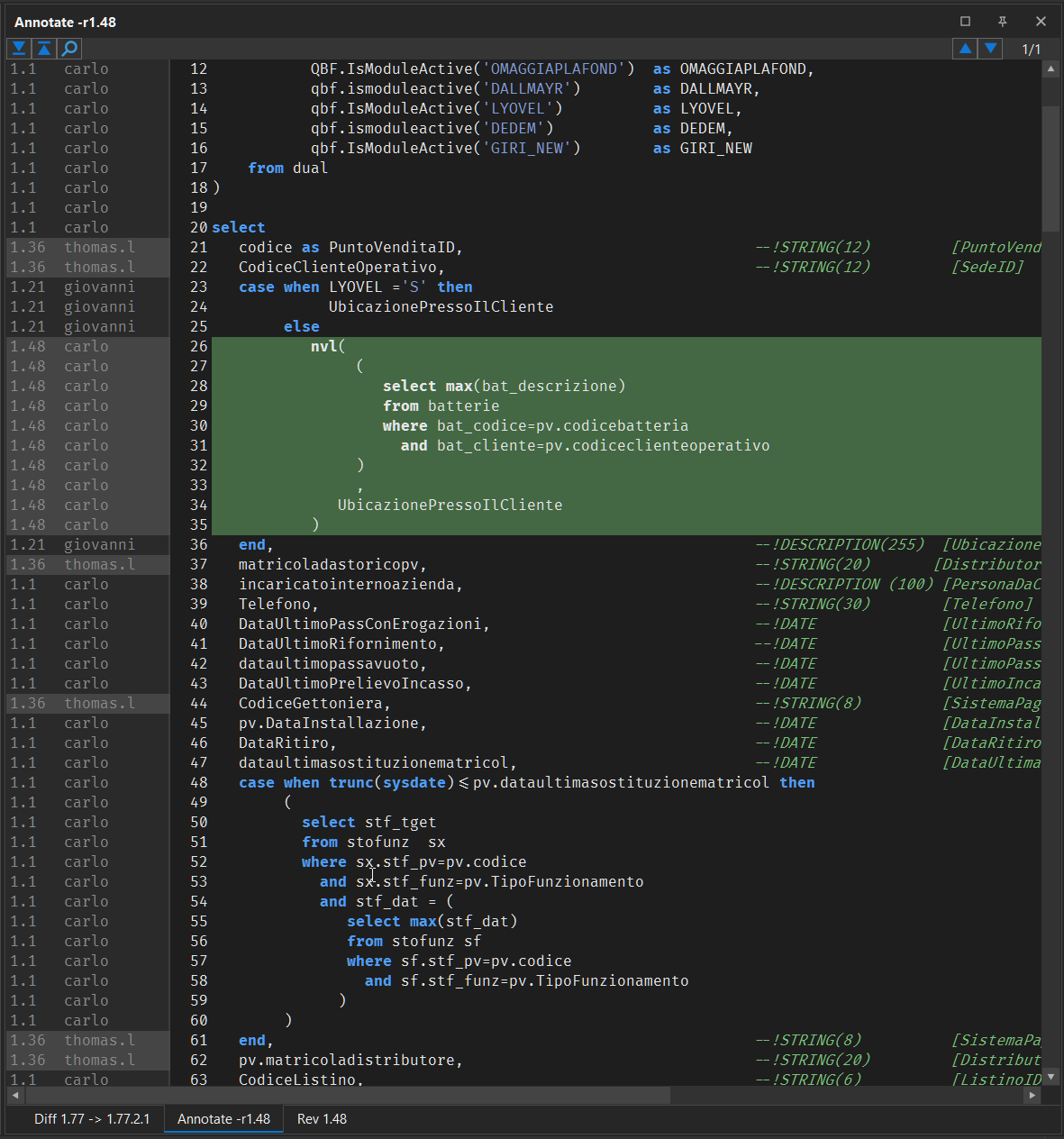 Annotate viewer with syntax highlighting and revision gutter