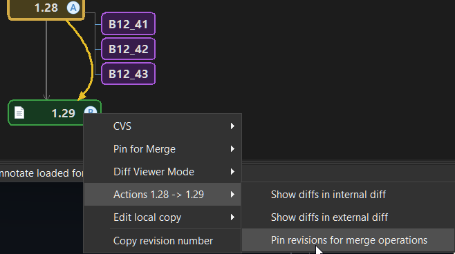 Merge interval definition pinned on the revision graph